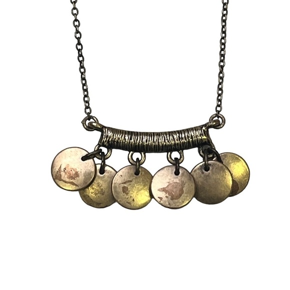 J Crew Art Deco Metal Charm Necklace - Picture 6 of 6